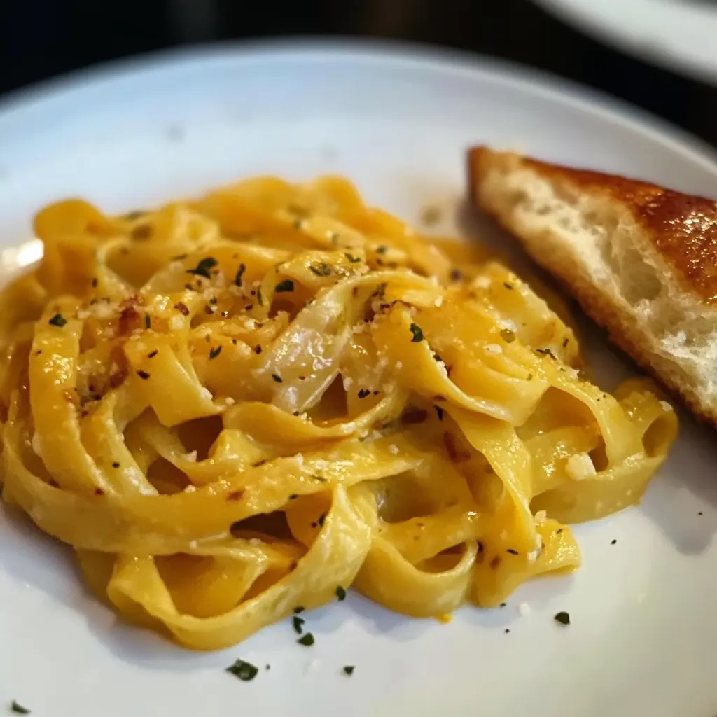 Cremige Knoblauch-Tagliatelle