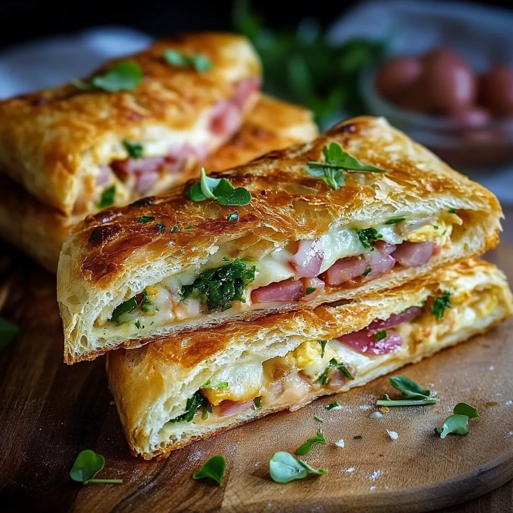 Perfekte Blätterteigtaschen Schinken-Käse