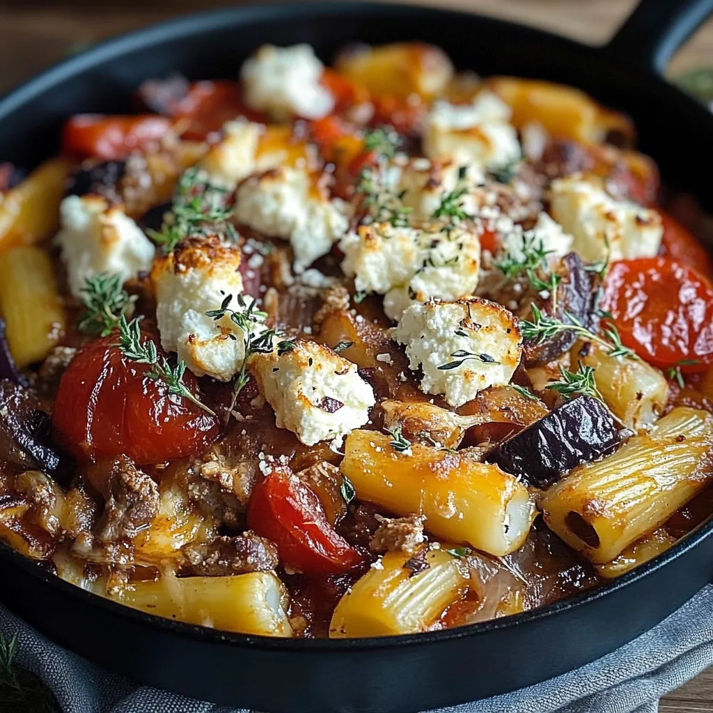 Nudelauflauf mit Feta Hackfleisch