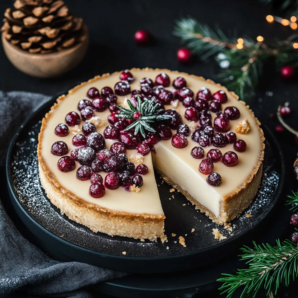 Spekulatius-Panna Cotta-Tarte mit Cranberries