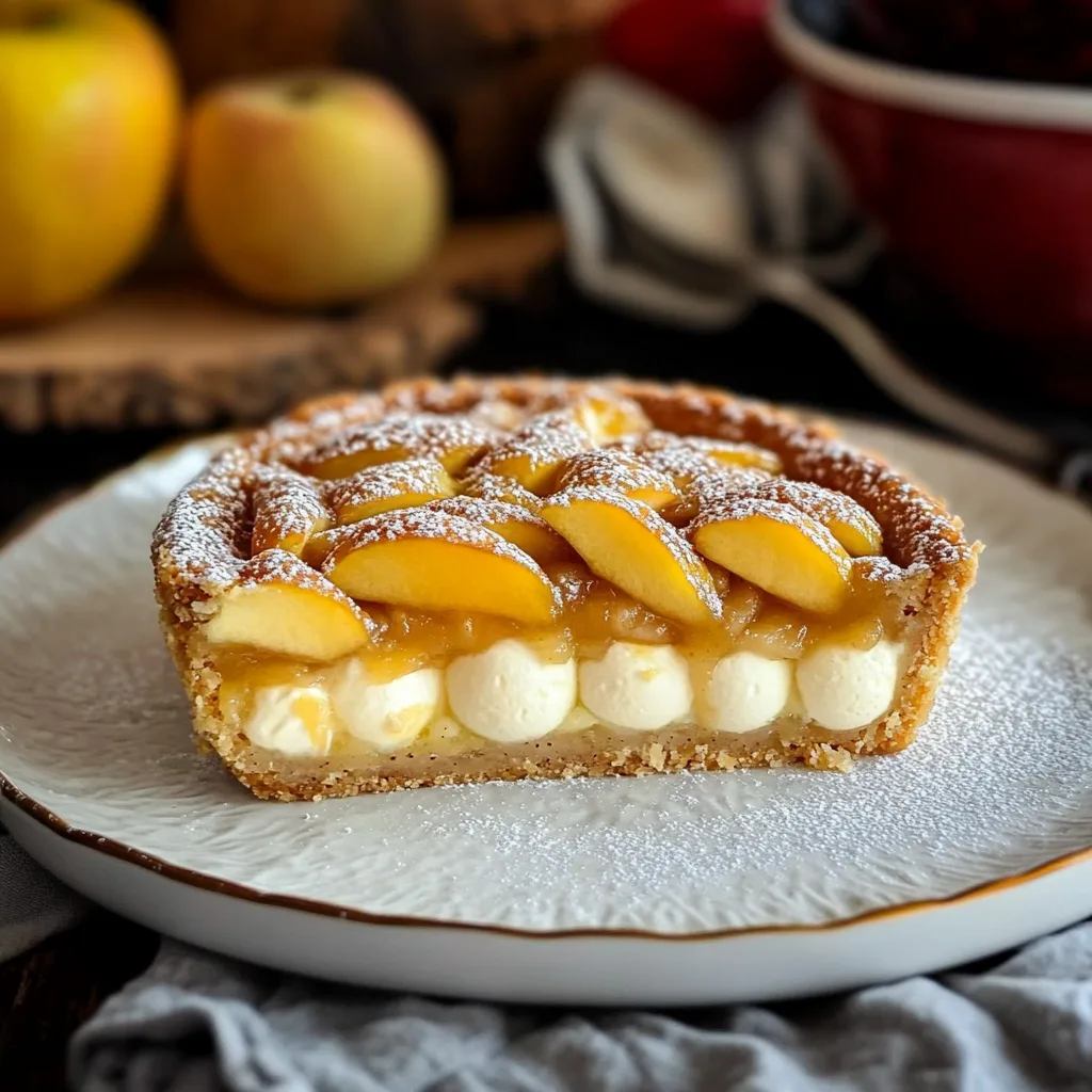 Leckere Apfeltarte mit Nussboden und Zimtsahne