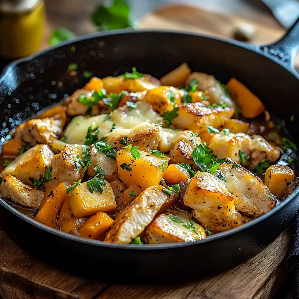 Möhren-Kohlrabi-Pfanne mit Hähnchen