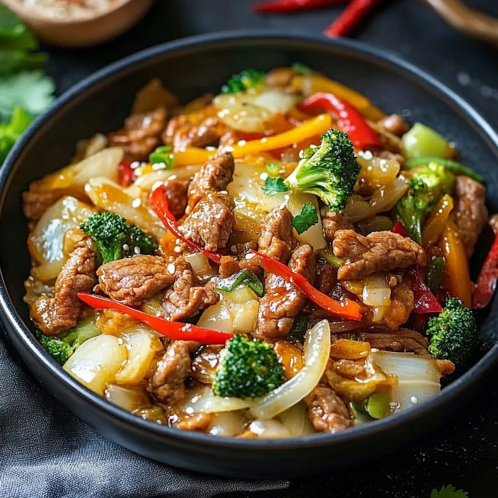 Herzhafter Rindfleisch- und Kohl-Wok