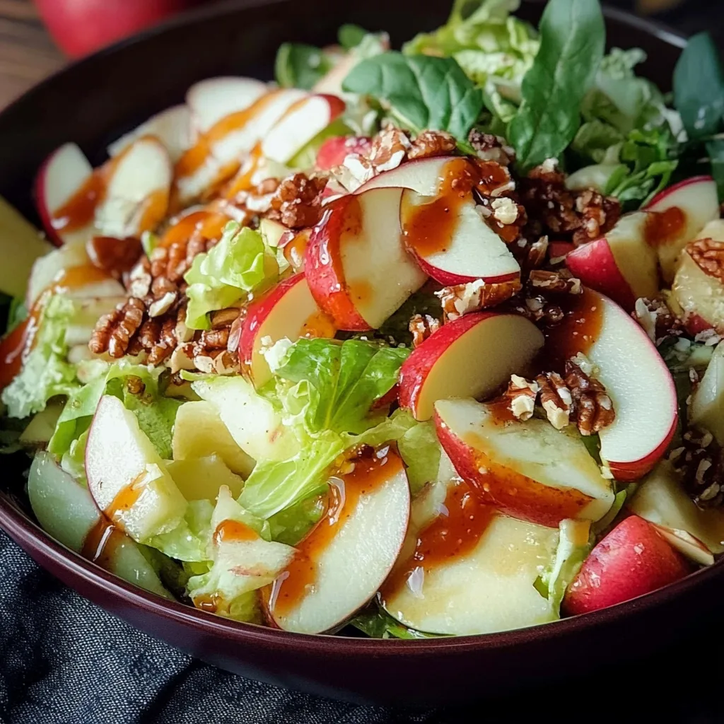 Apfel-Walnuss-Salat mit Balsamico-Dressing