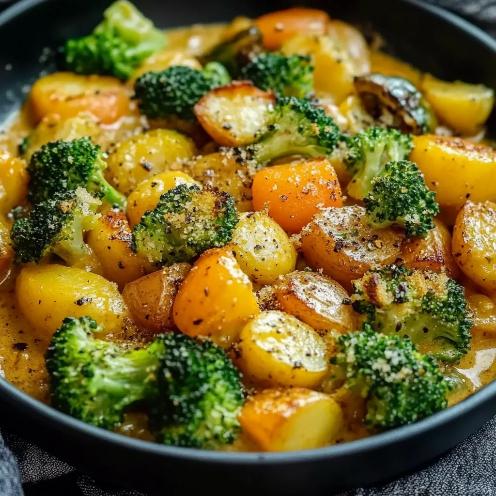 Bunte Gemüsepfanne mit Brokkoli & Kartoffeln