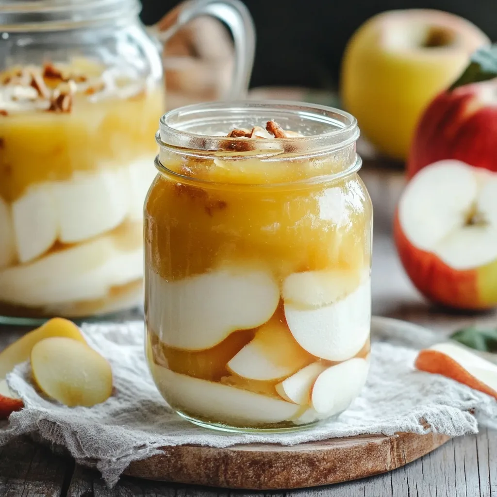 Apfel Vanille Kompott mit Sahne