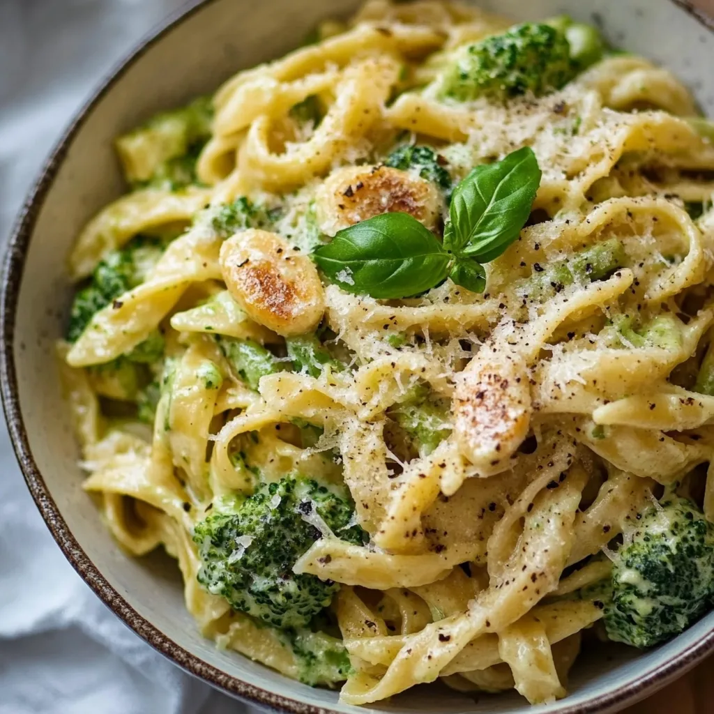 Cremige Hähnchen-Brokkoli-Pasta