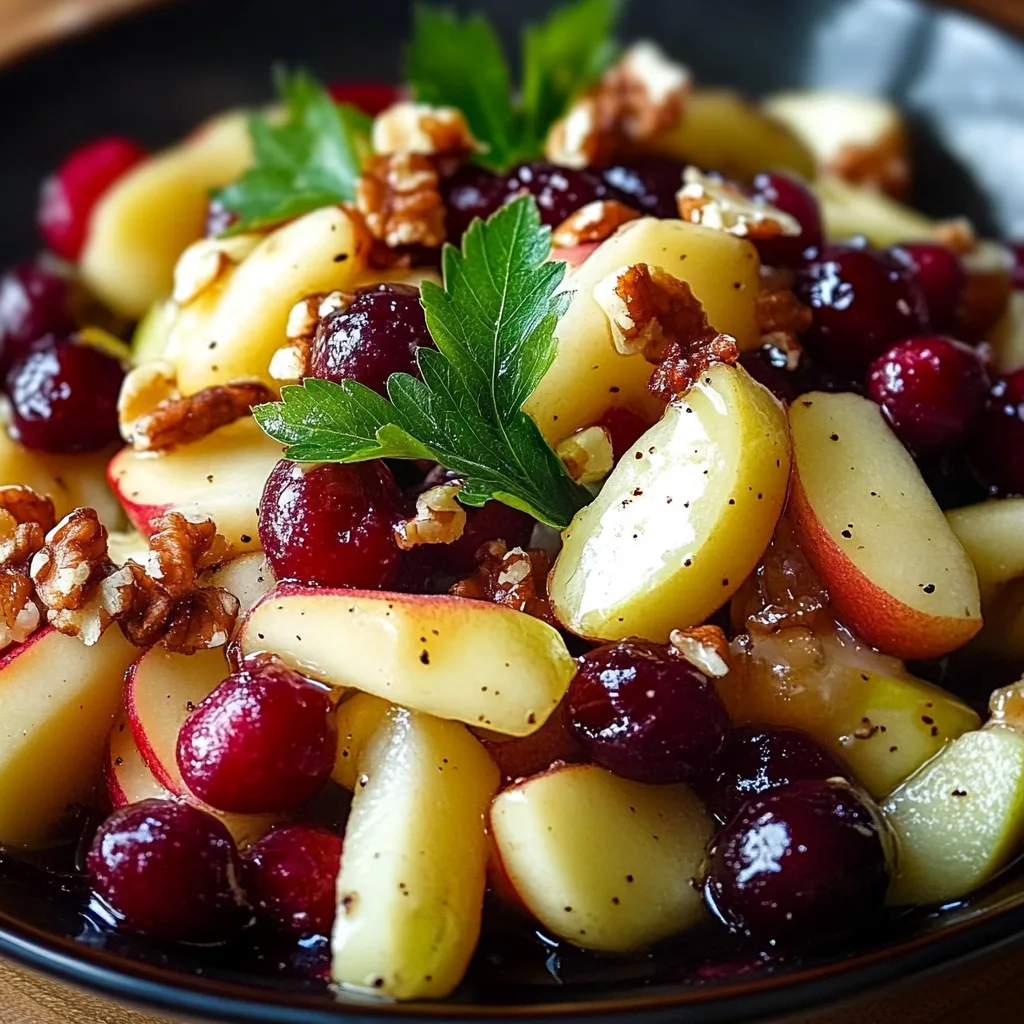 Apfelsalat mit Walnüssen und Preiselbeeren