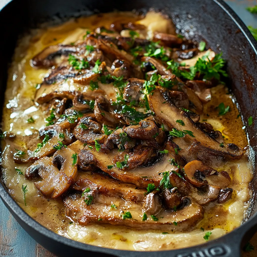Camembertbraten mit Champignons