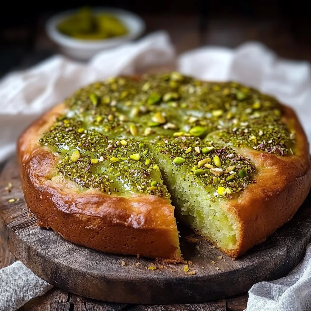 Einfacher gesunder Zitronenkuchen mit Pistazien