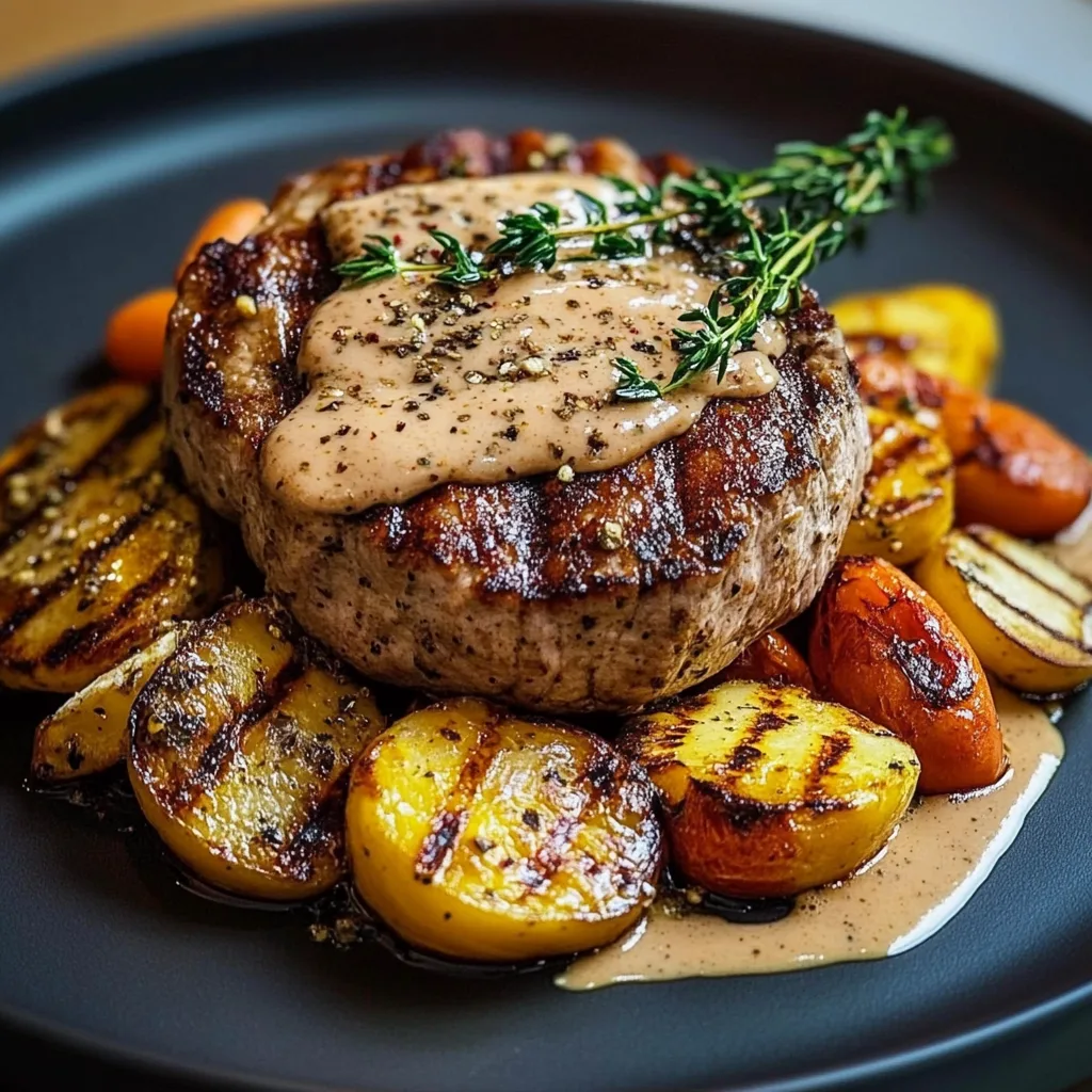 Blumenkohlsteak mit Pfefferrahmsauce