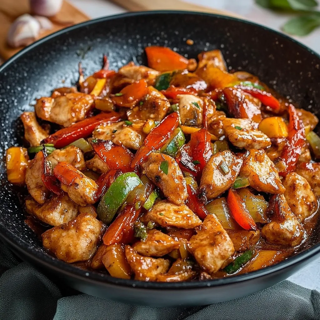 Knackige Gemüsepfanne mit Hähnchen