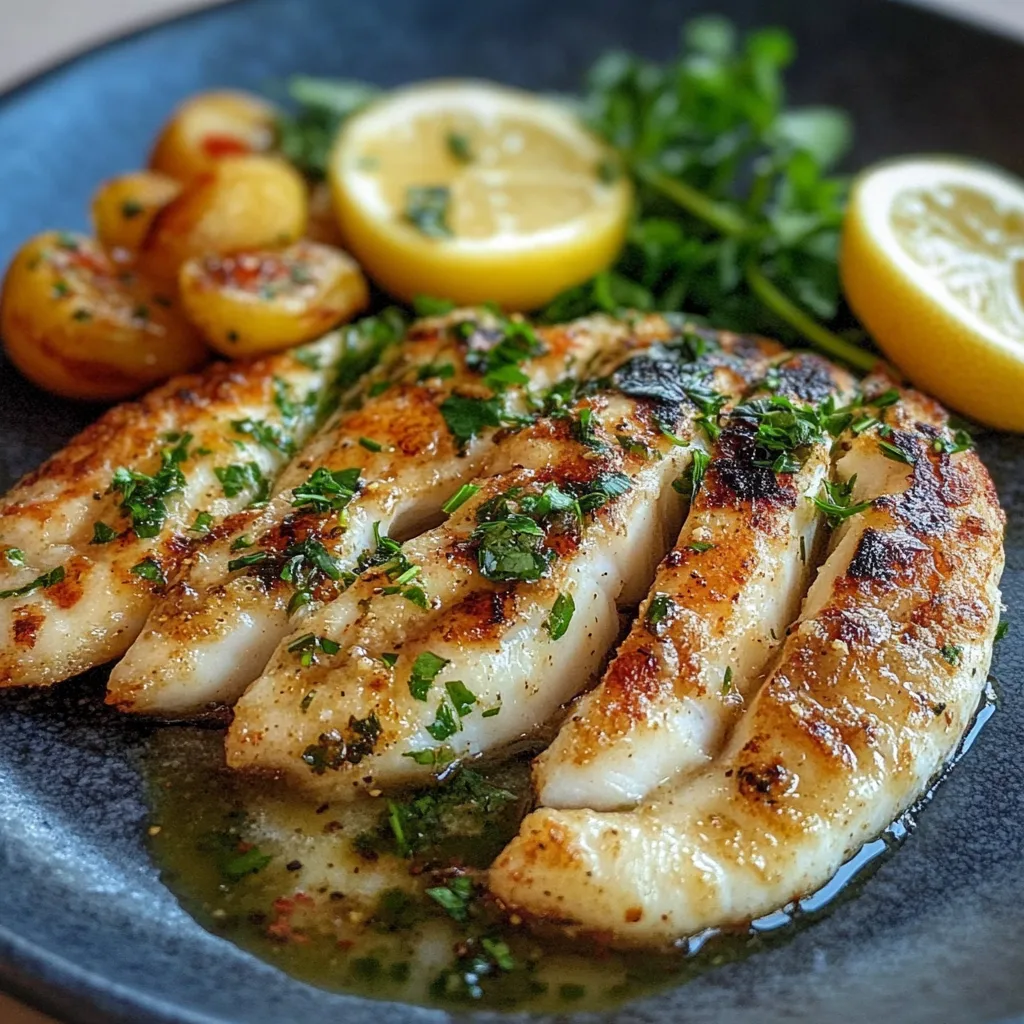 Knuspriger Fisch mit frischer Kräutersoße