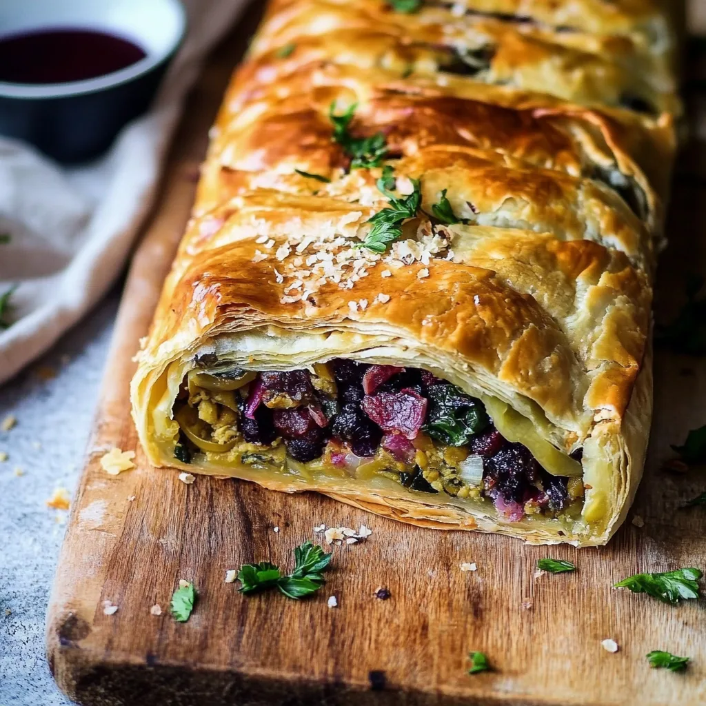 Vegetarischer Rotkohlstrudel