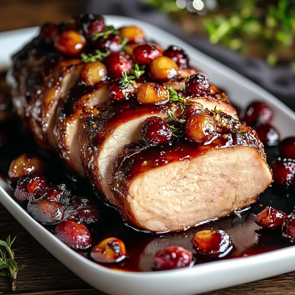 Truthahnbraten aus der Lende mit Cranberry-Dijon und Apfelwein-Glasur