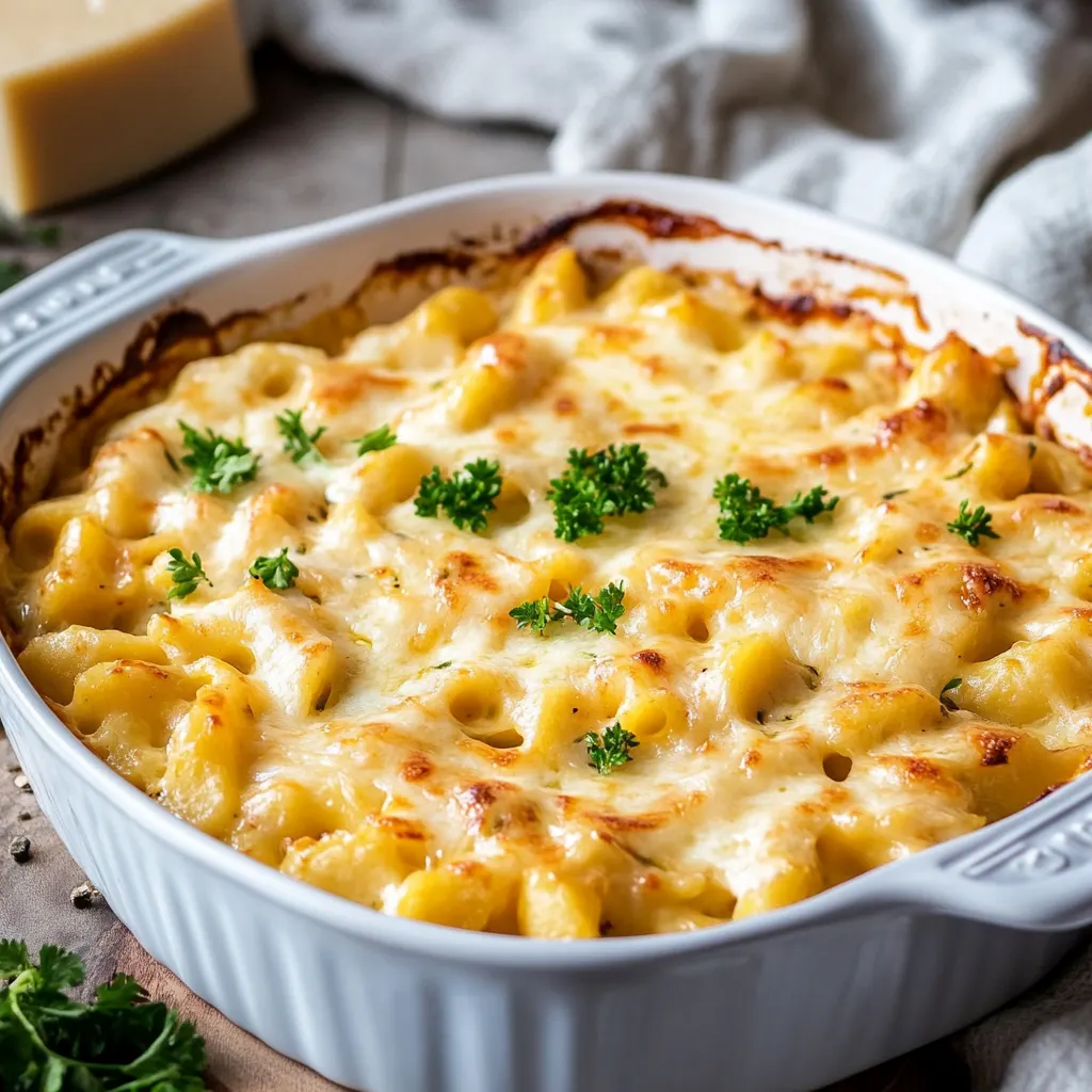 Einfacher Nudelauflauf mit Schinken & Käse