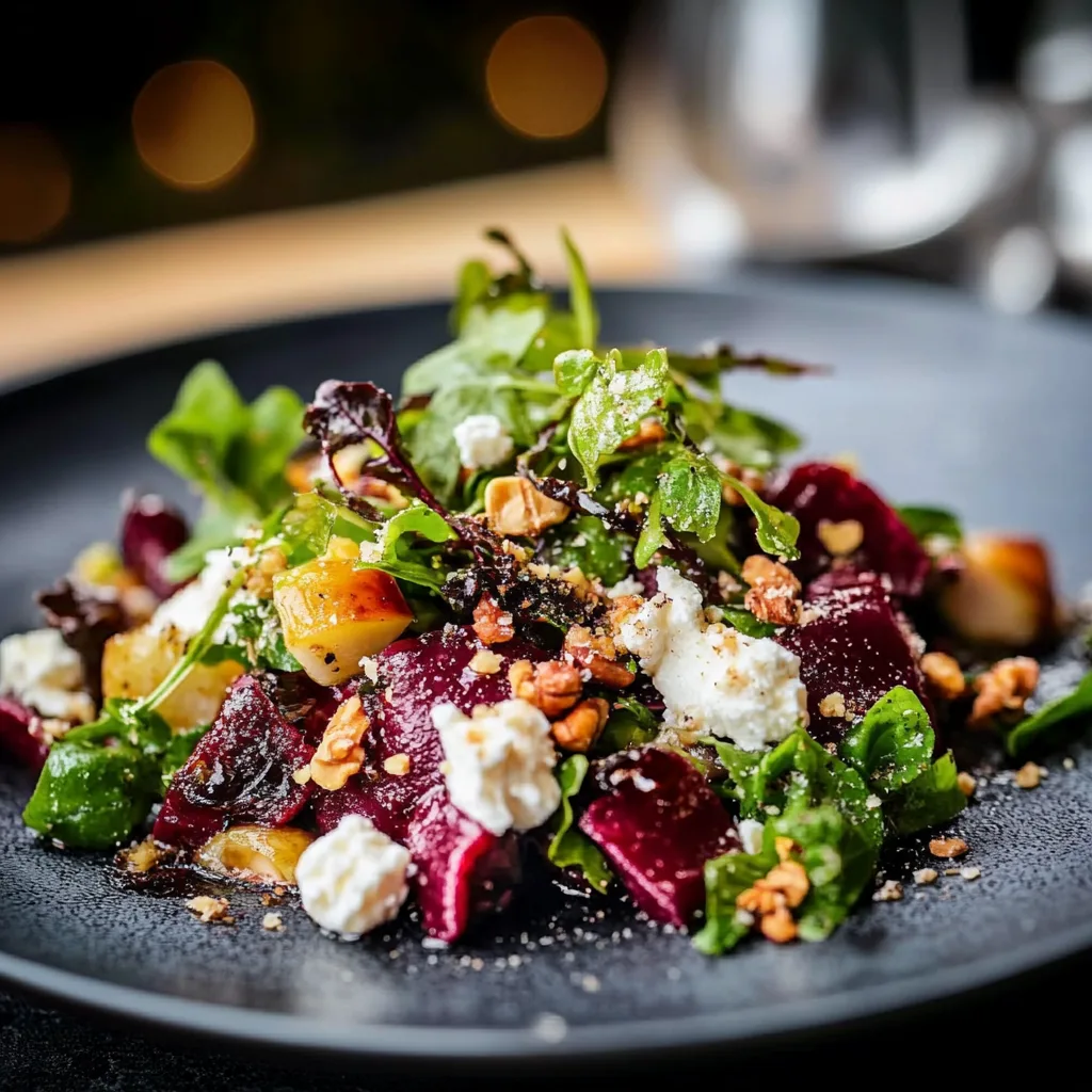 Linsensalat mit Walnüssen, Rote Bete und Ziegenkäse