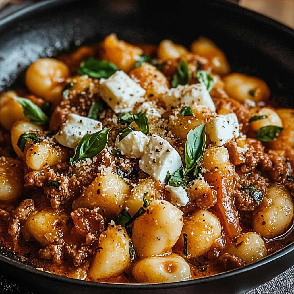 One Pot Gnocchi mit Hackfleisch & Feta