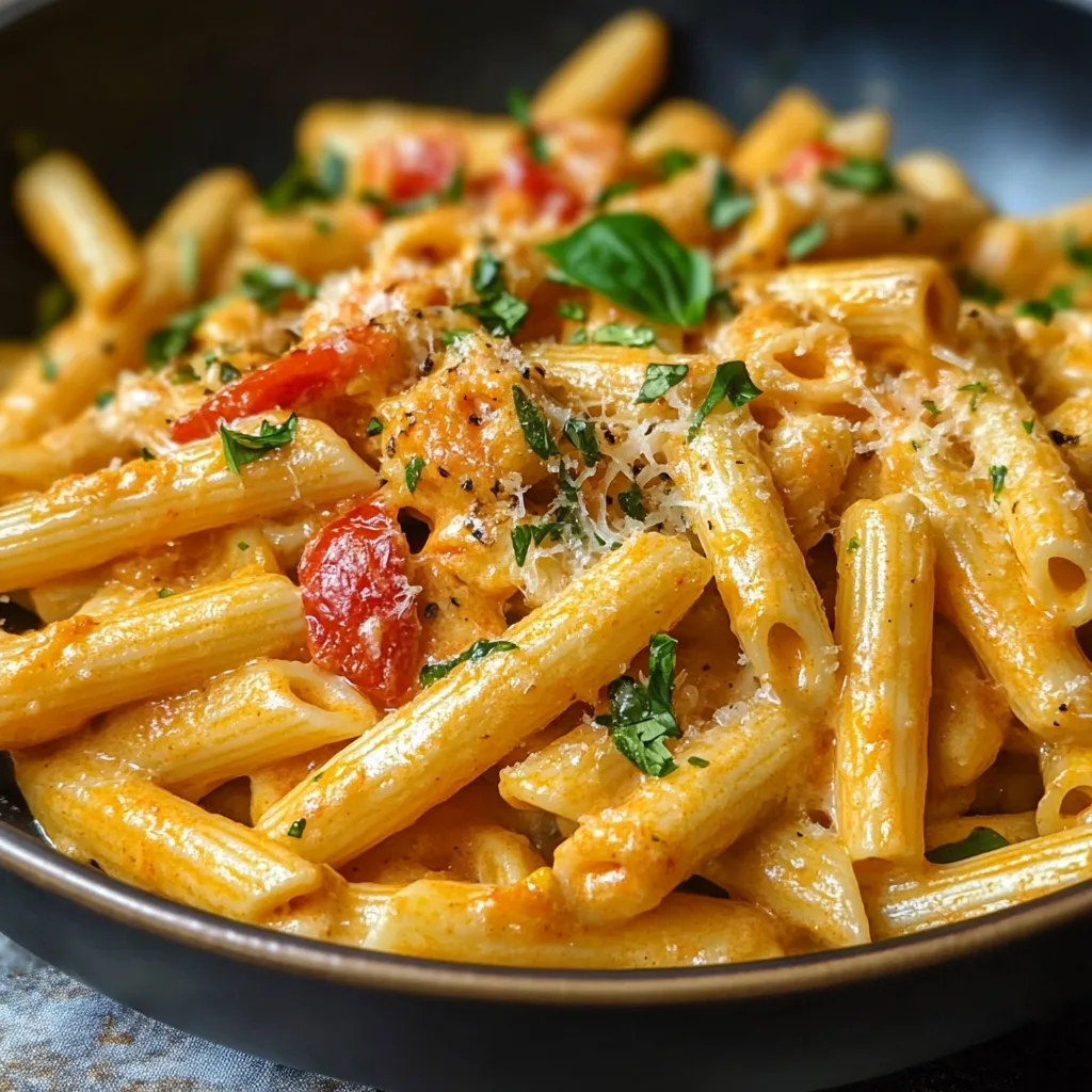 Penne in cremiger Paprikasoße
