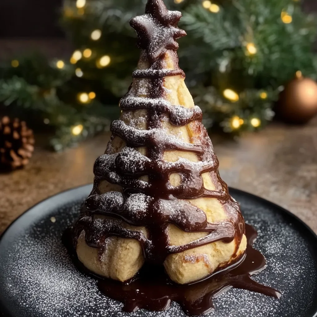 Blätterteig-Tannenbaum mit Schokocreme