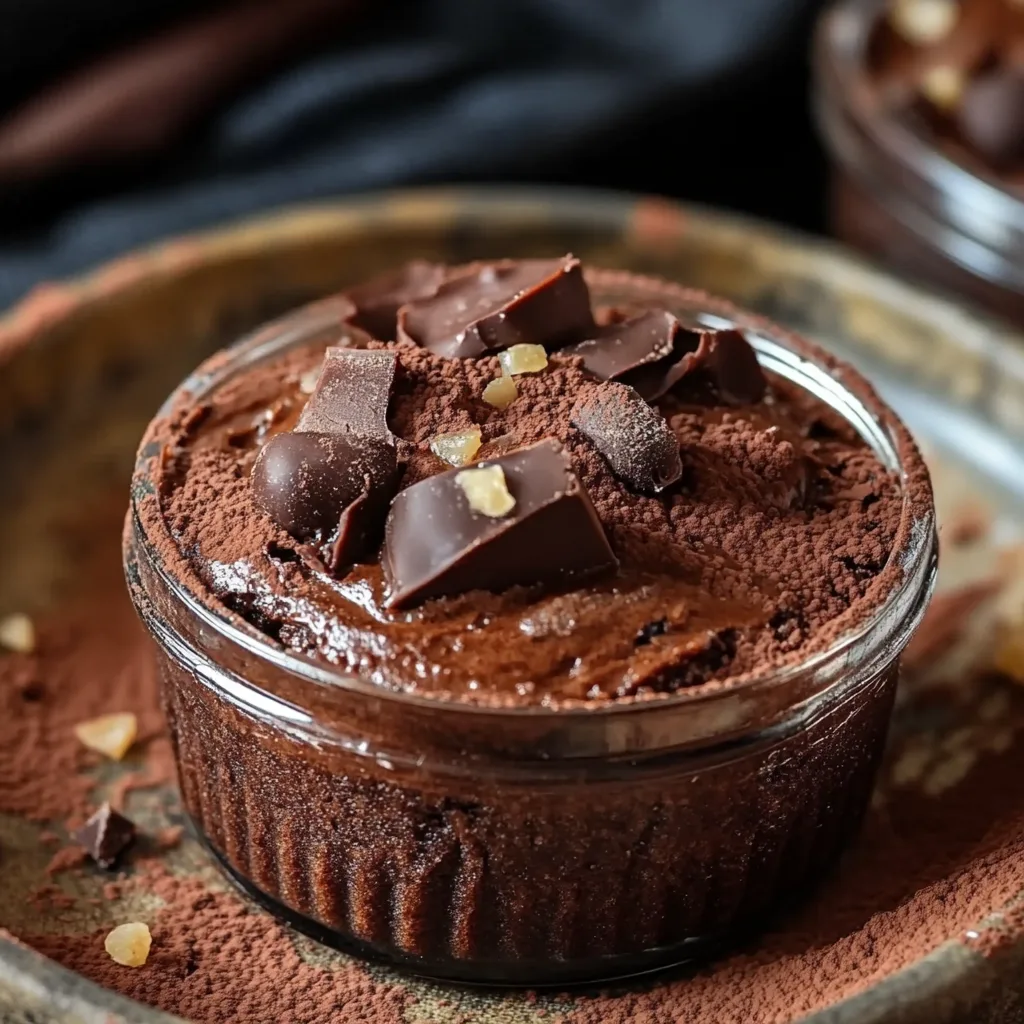 Leckerer Schokoladenkuchen im Glas zum Löffeln