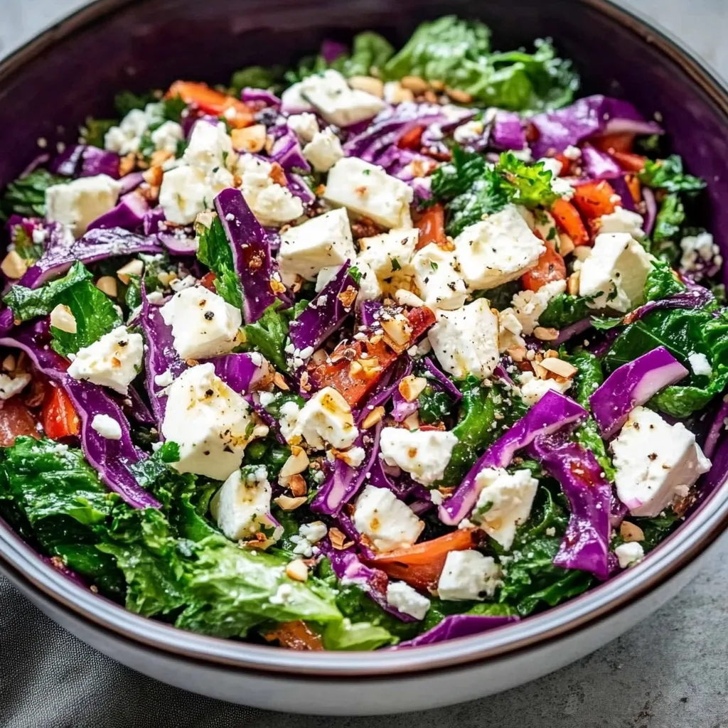 Rotkohl Salat mit Feta und Walnüssen