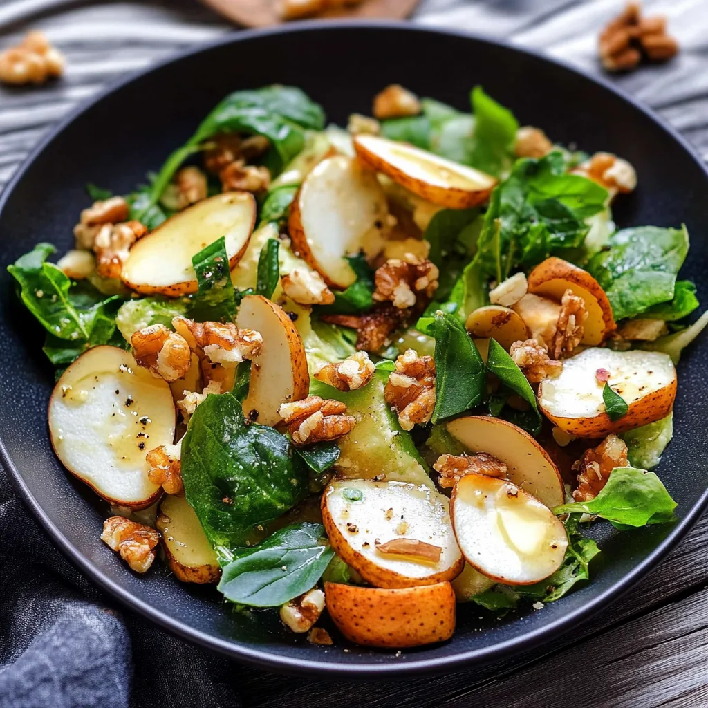 Feldsalat mit Birne, Walnuss und Ziegenkäse