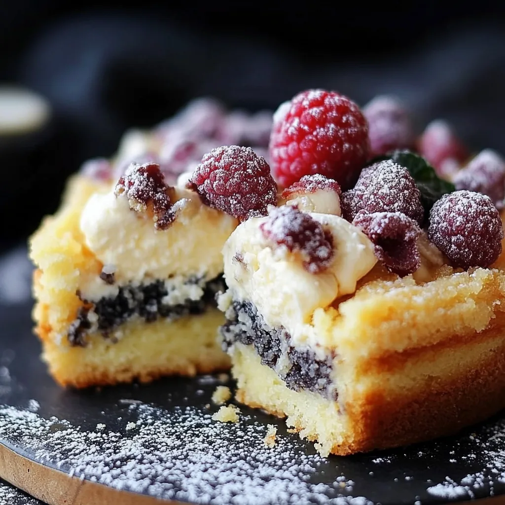 Mohn-Streuselkuchen mit Vanille-Quark-Crème