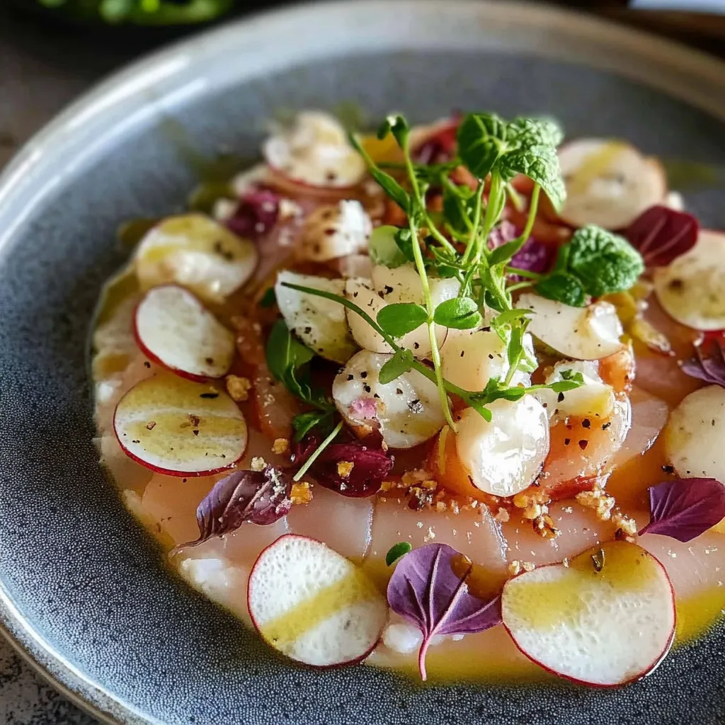 Birnen-Carpaccio mit Feigendressing