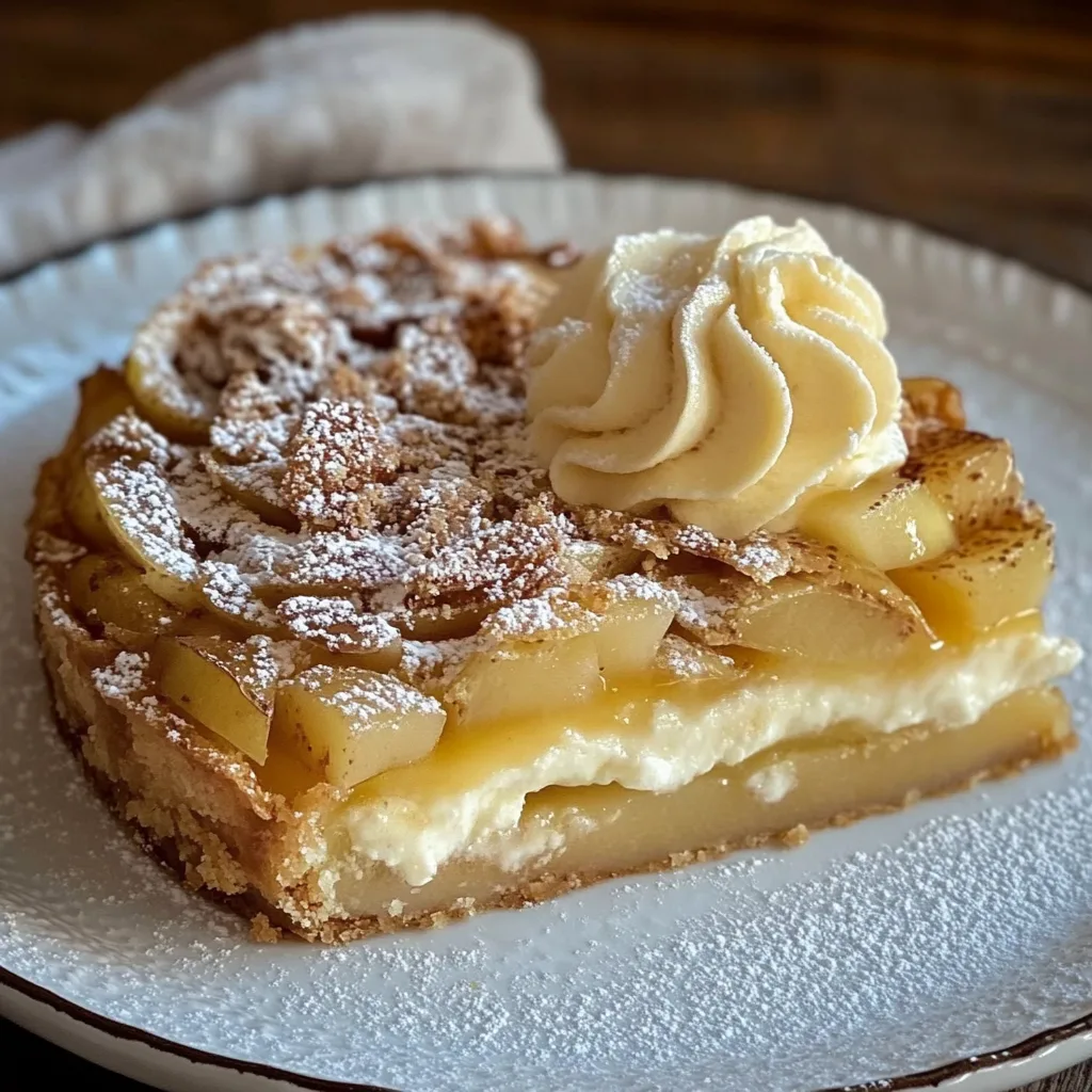 Apfel Nusskuchen mit Vanillepudding