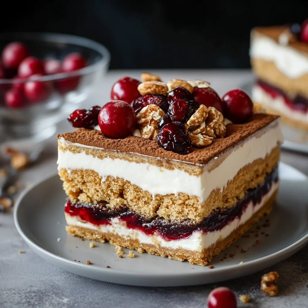 Spekulatius Tiramisu mit Kirschen