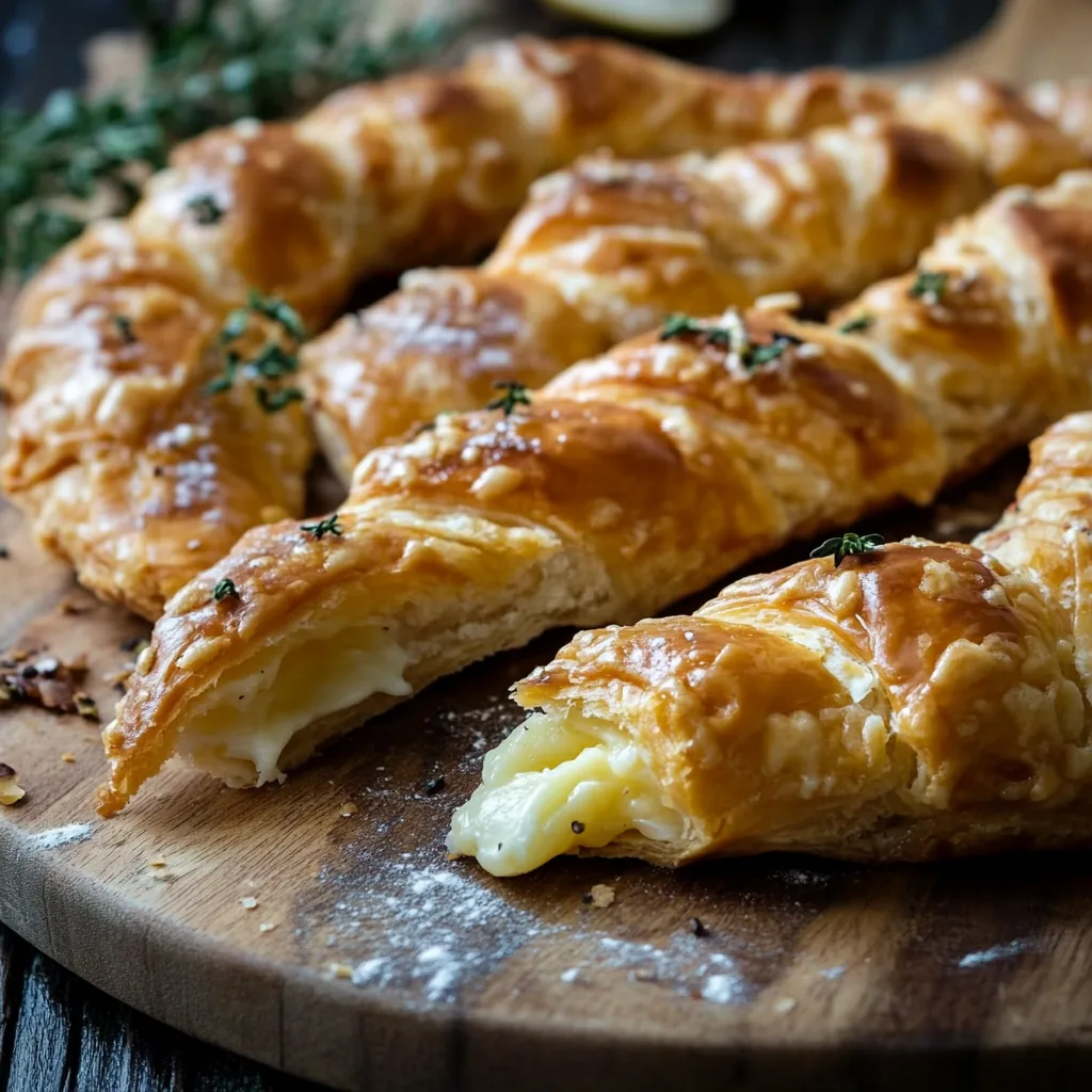 Käsestangen aus Blätterteig