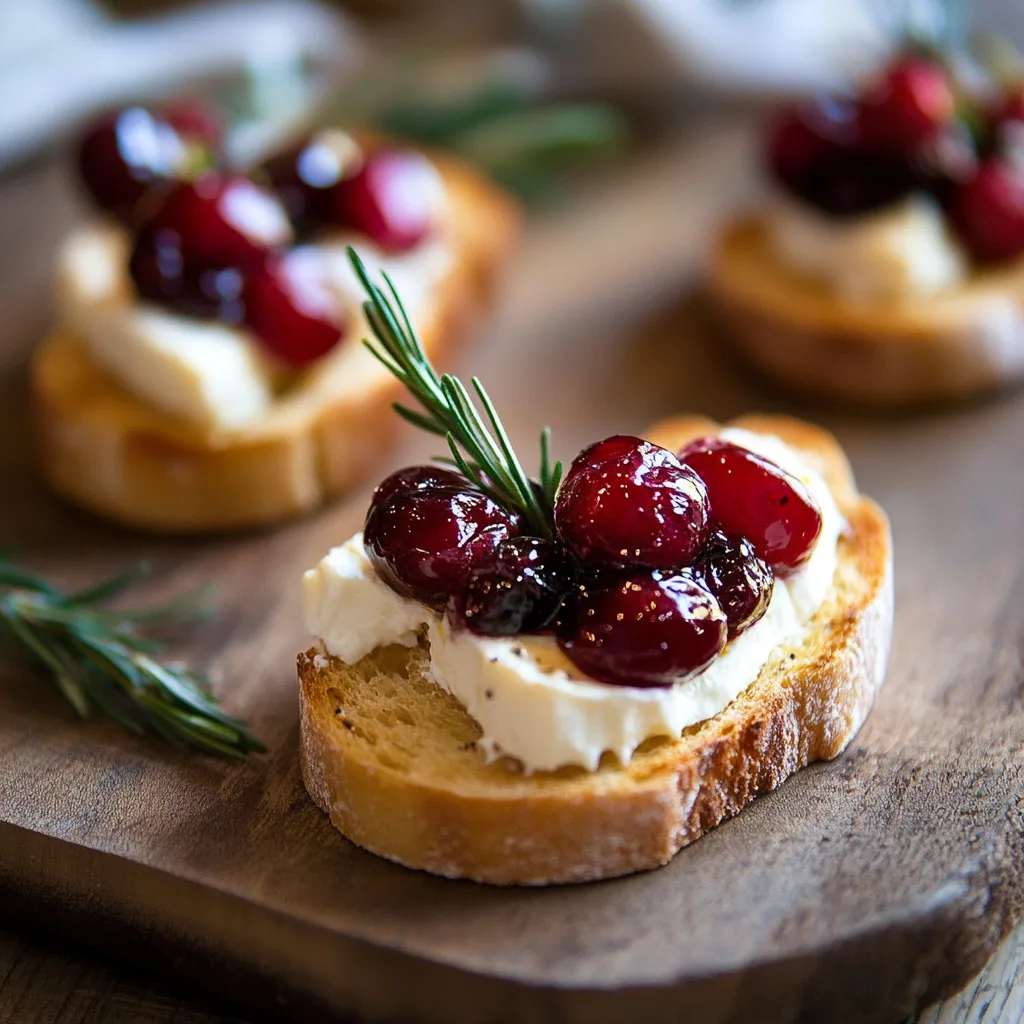 Crostini mit Camembert und Balsamico-Cranberries