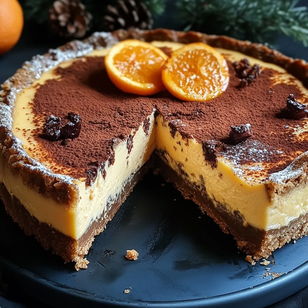 Winter Käsekuchen mit Orange und Spekulatius