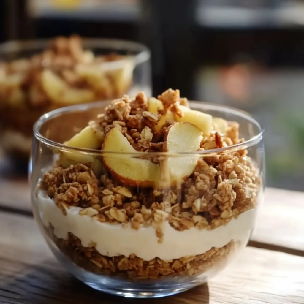 Apfel-Crumble im Glas