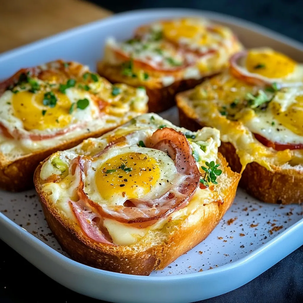 Frühstücksbrötchen mit Rührei, Käse und Rindsspeck