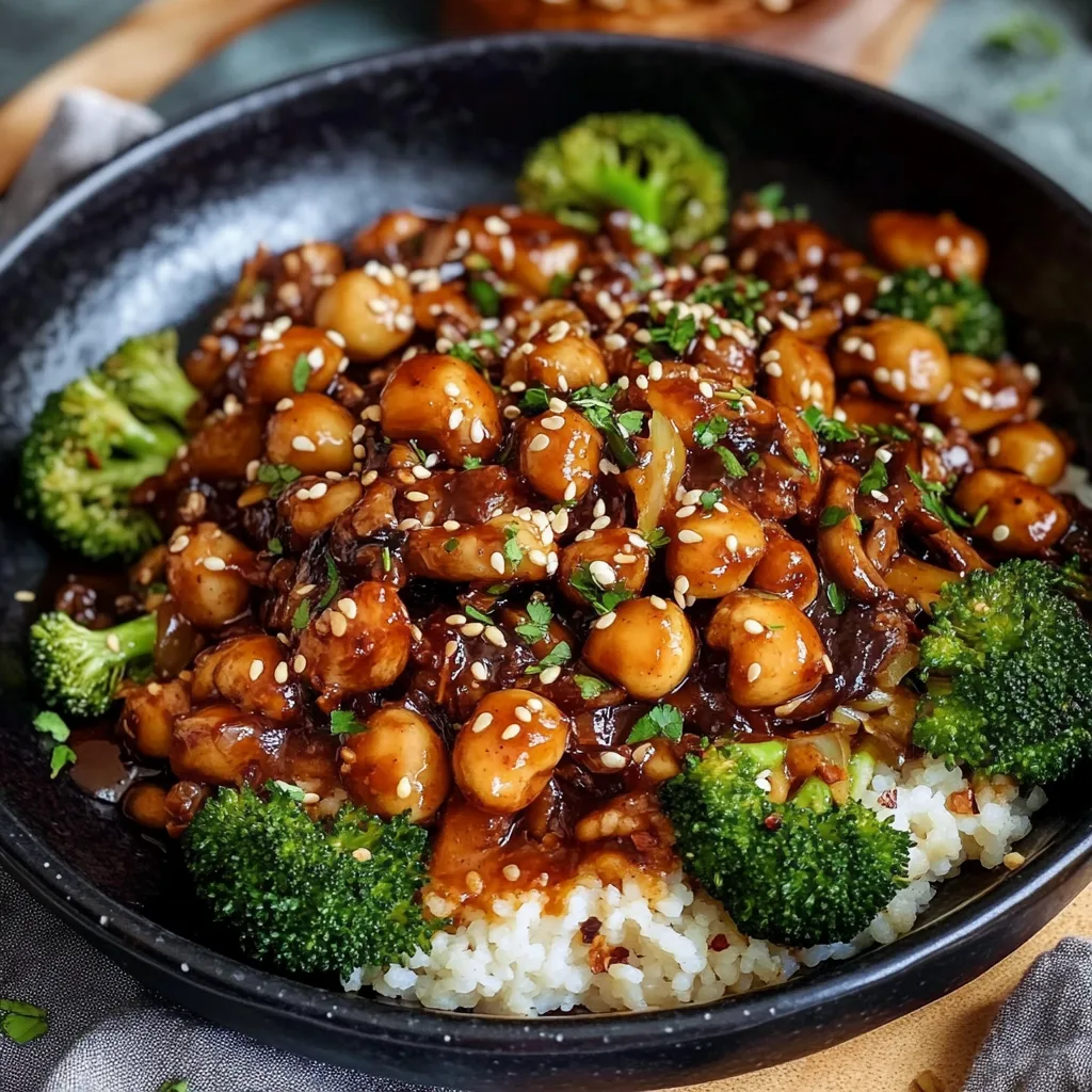 Knoblauch-Brokkoli-Pfanne mit Kichererbsen