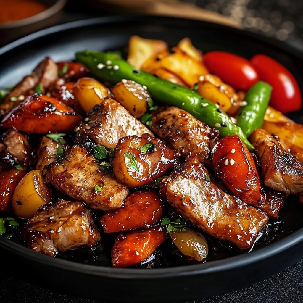 Feuerwerks Hähnchen Pfannengericht