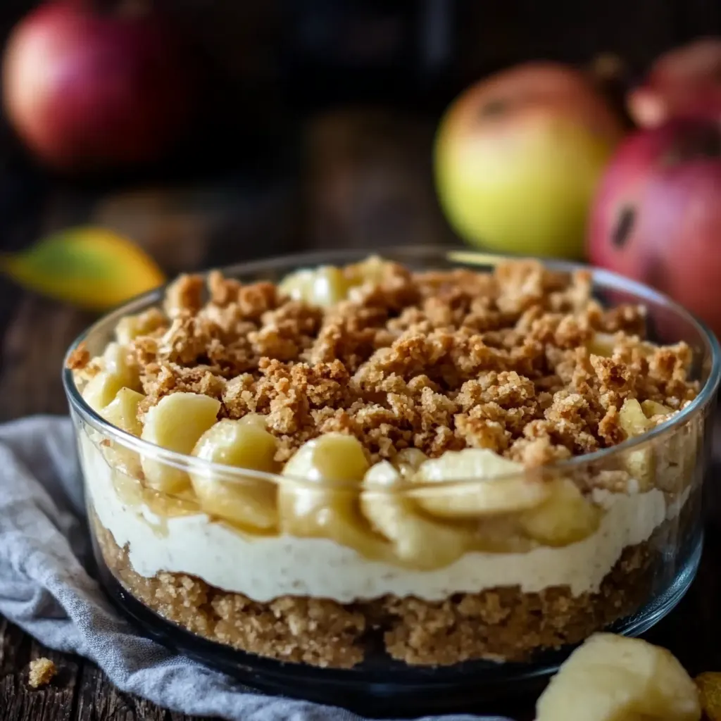 Apfel-Crumble im Glas