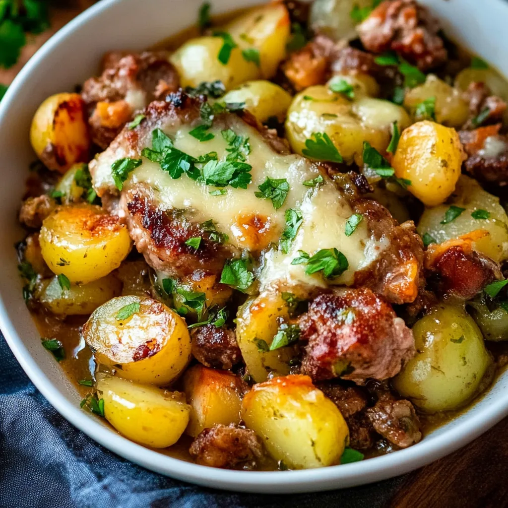Rosenkohl Auflauf mit Kartoffeln und Hackfleisch
