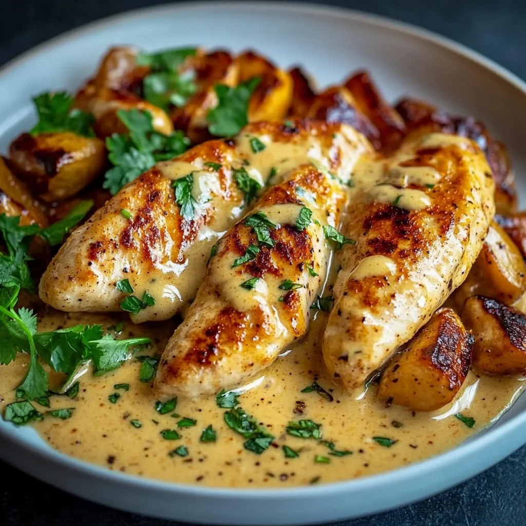 Hähnchenfilet in cremiger Knoblauchsauce