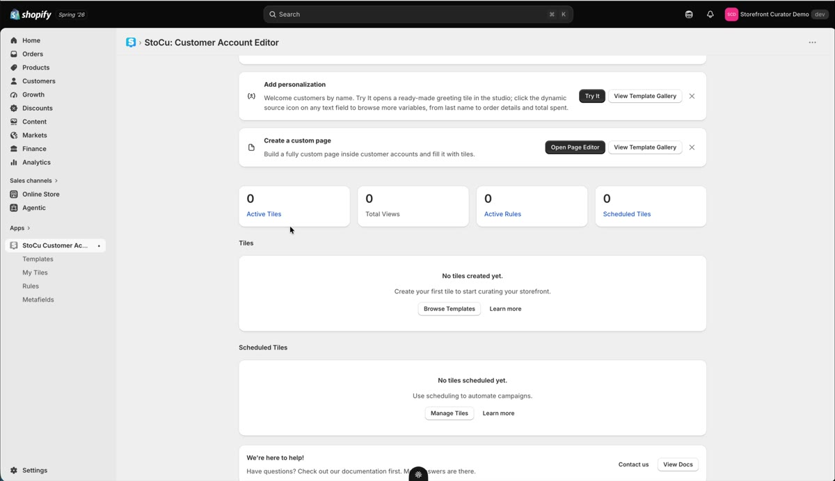 Tile metrics on your dashboard