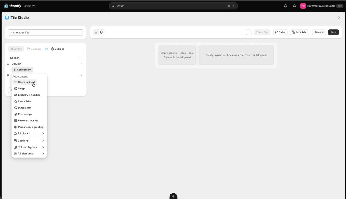 Content blocks reference