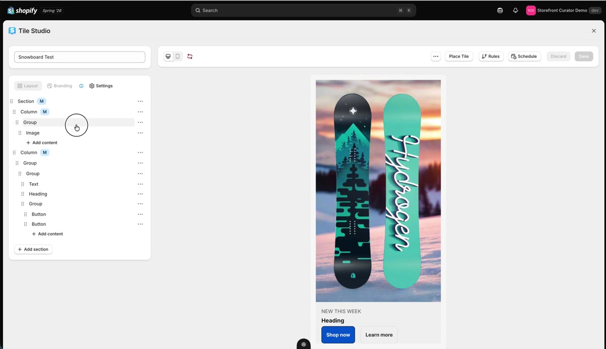 Mobile and desktop layouts