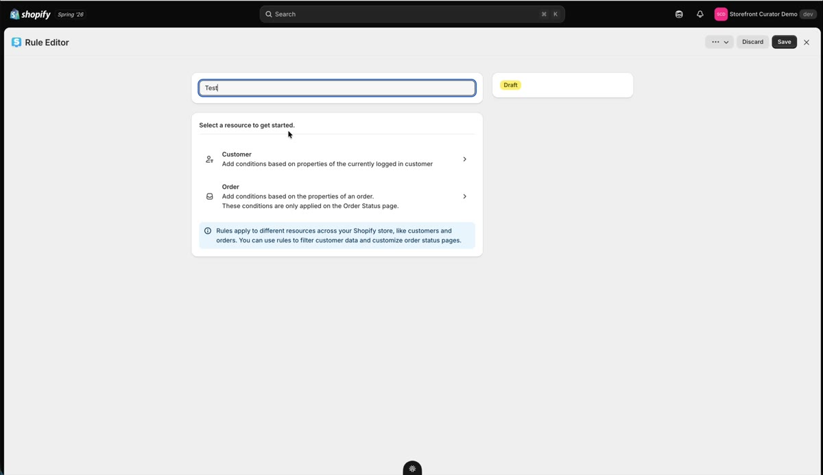 Display rules: the right tile for the right customer