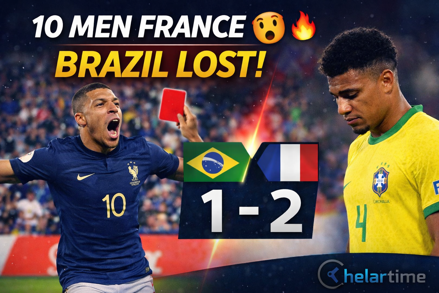 Brazil vs France: ১০ জন নিয়েও অবিশ্বাস্য জয় ফ্রান্সের!