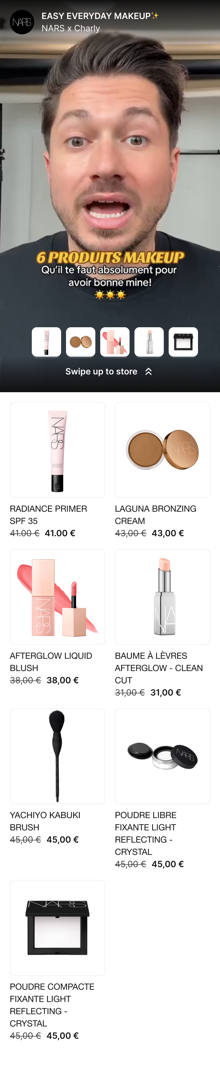 NARS × Charly — video-led creator storefront, beauty