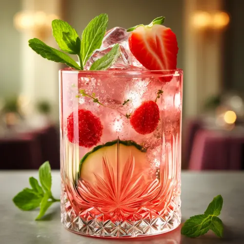 Fruity Blossom Gin Fizz Cocktail Image