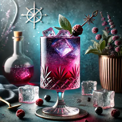 The Mystical Midnight Berry Fizz Cocktail Image