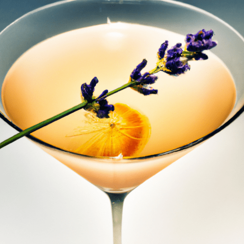 Rendering of a Lavender Sunrise Elixir Cocktail